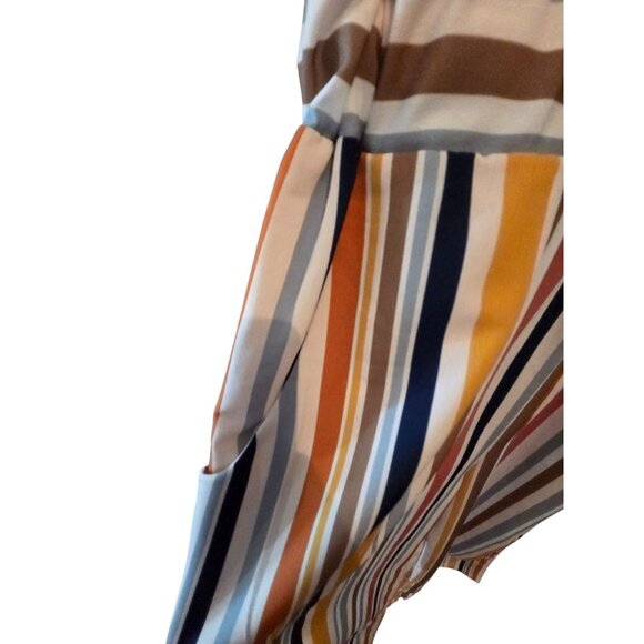 Rebecca Elliot Women's Sleeveless Jumpsuit Striped Multi Color Size L  Tropical - Picture 6 of 9